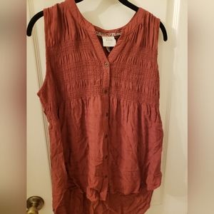 Knox Rose Rust Orange High Low Tank